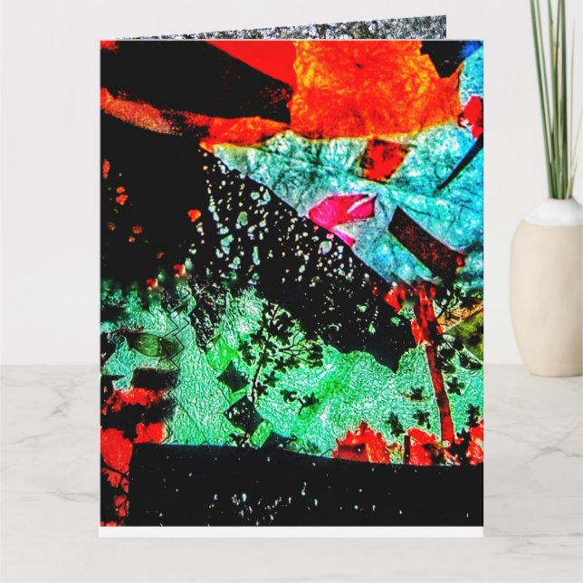 Carte de voeux apaisante, Fleur sèche abstraite (Devant)