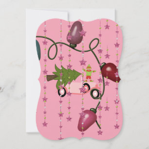 Carte de voeux Appartement de Noël Arbre rose Voit