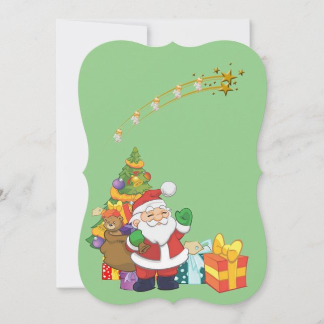 Carte de voeux Appartement de Noël, Père Noël (Devant)