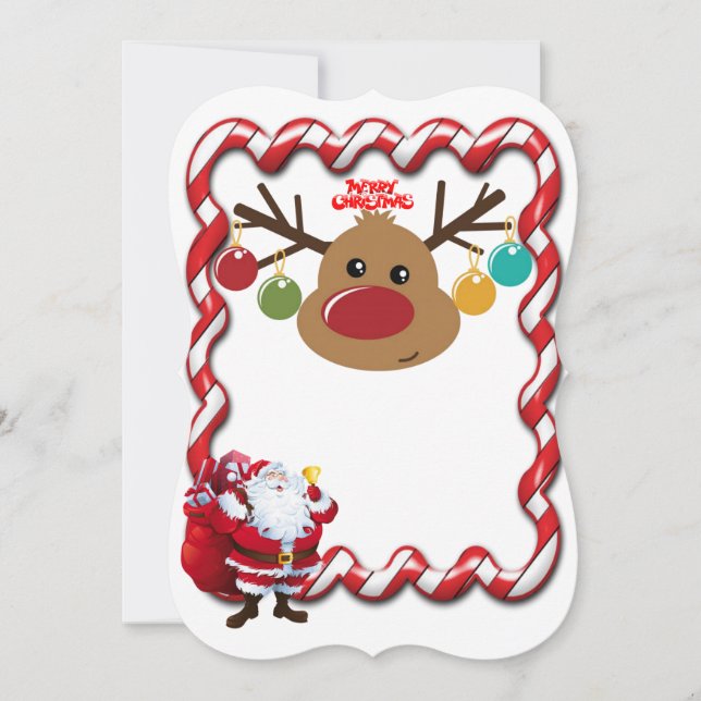 Carte de voeux Appartement de Noël, Père Noël (Devant)
