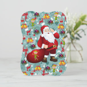 Carte de voeux Appartement de Noël, Père Noël