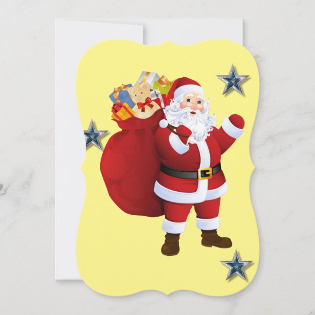 Carte de voeux Appartement de Noël, Père Noël (Devant)