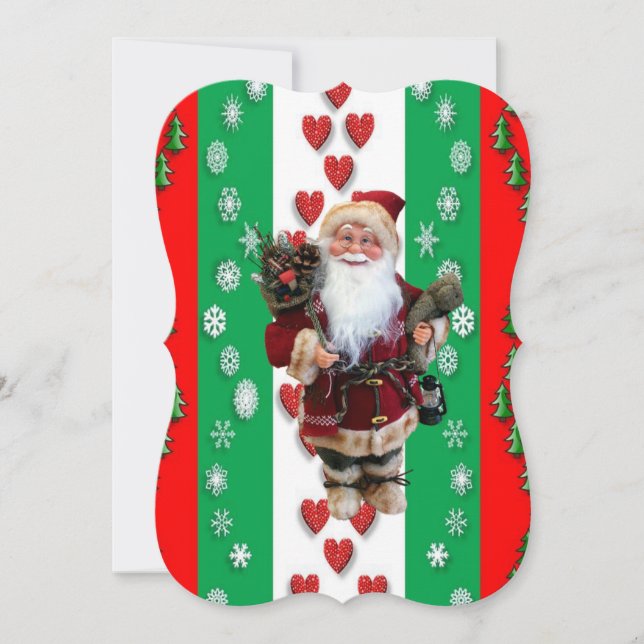 Carte de voeux Appartement de Noël, Père Noël (Devant)