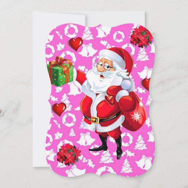 Carte de voeux Appartement de Noël, Père Noël (Devant)