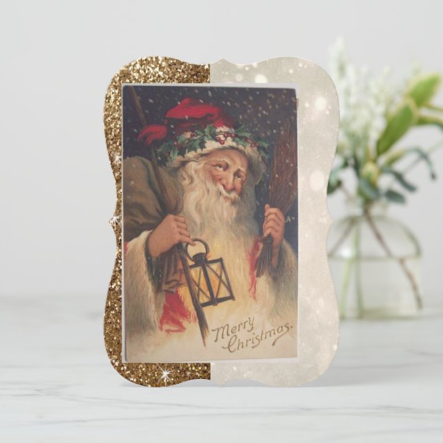 Carte de voeux Appartement de Noël, Père Noël (Debout devant)