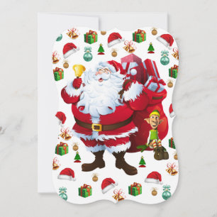 Carte de voeux Appartement de Noël, Père Noël