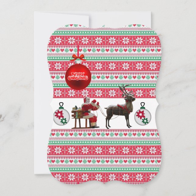 Carte de voeux Appartement de Noël, Père Noël (Devant)
