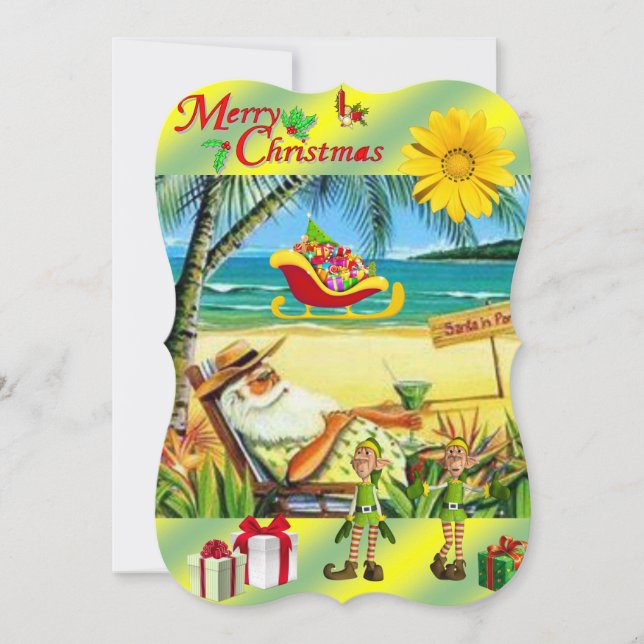 Carte de voeux appartement de Noël, Summer Beach P (Devant)