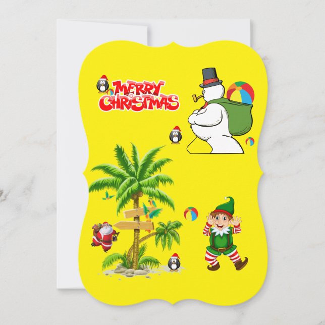 Carte de voeux appartement de Noël, Summer Beach P (Devant)