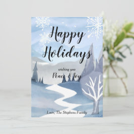 Carte de vœux aquarelle de fête hivernale merveill