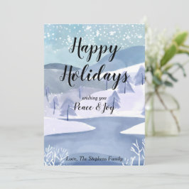 Carte de vœux aquarelle Winter Wonderland pour les