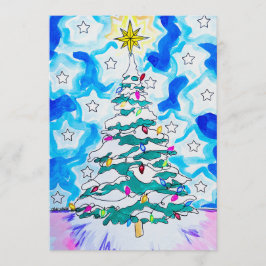 Carte de vœux arbre de Noël