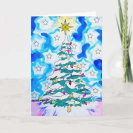 Carte de vœux arbre de Noël