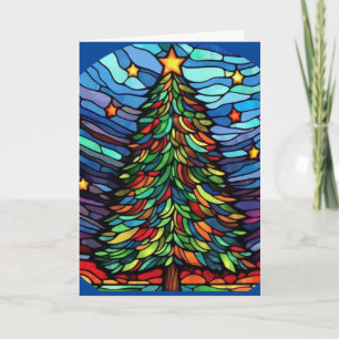 Carte de voeux Arbre de Noël en verre tendu