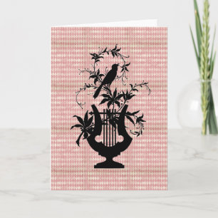 Carte de voeux Arlequin Harp Bird Silhouette Bird