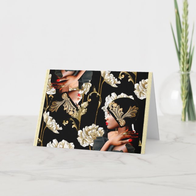 Carte de voeux Art déco Harlem Renaissance 1920 (Devant)