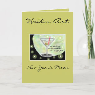 Carte de voeux Art Moon Haiku du Nouvel An