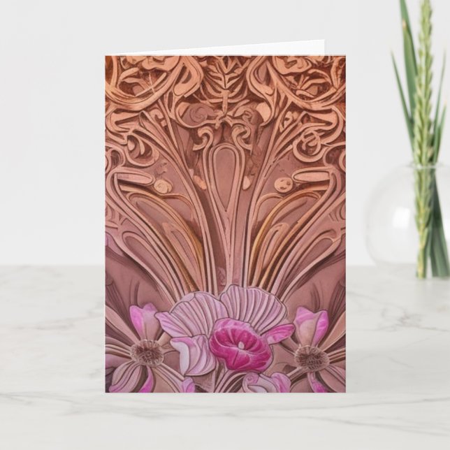 Carte de voeux Art nouveau vide (Devant)