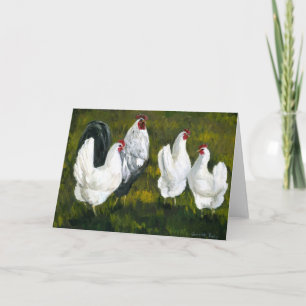 Carte de voeux Art "Rooster & Hens"