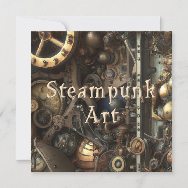 Carte de voeux Art Steampunk (Devant)