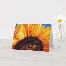 Carte de vœux artistique à motif de tournesol vibr