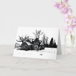 Carte de voeux Artistique Black Ink Winter Homeste