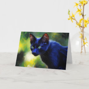 Carte de vœux artistique de chat noir dans le styl