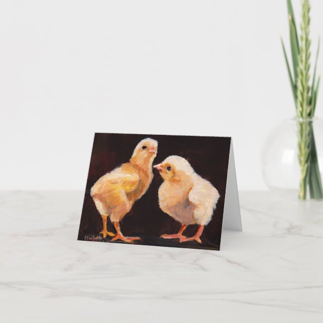 Carte de vœux artistique de poussins oiseaux (Devant)