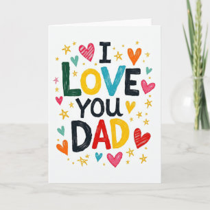 Carte de vœux artistique vibrante J'aime Papa