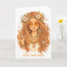 Carte de vœux artistique vierge Fille Hippie faisa