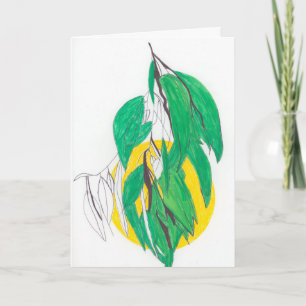 Carte de vœux au brin d'eucalyptus