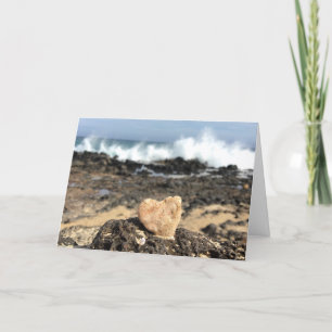 carte de voeux au coeur de la plage (l'amour est p