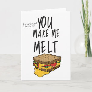 Carte de voeux au fromage grillé fondu amusant