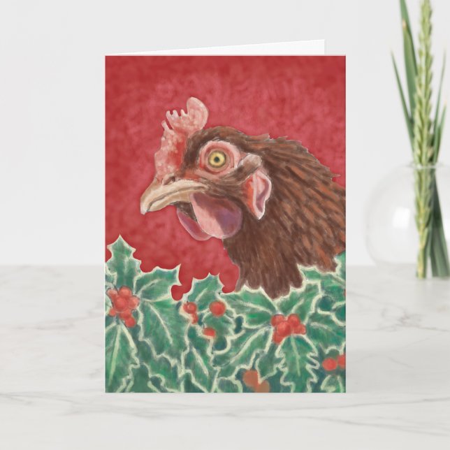 Carte de voeux au poulet de Noël (Devant)
