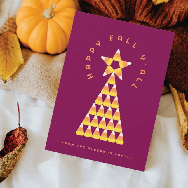 Carte de voeux automne à Noël - Candy Corn Tree (Créateur téléchargé)