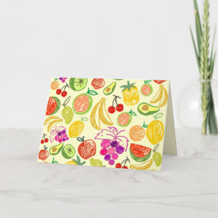 Carte de voeux aux fruits mélangés