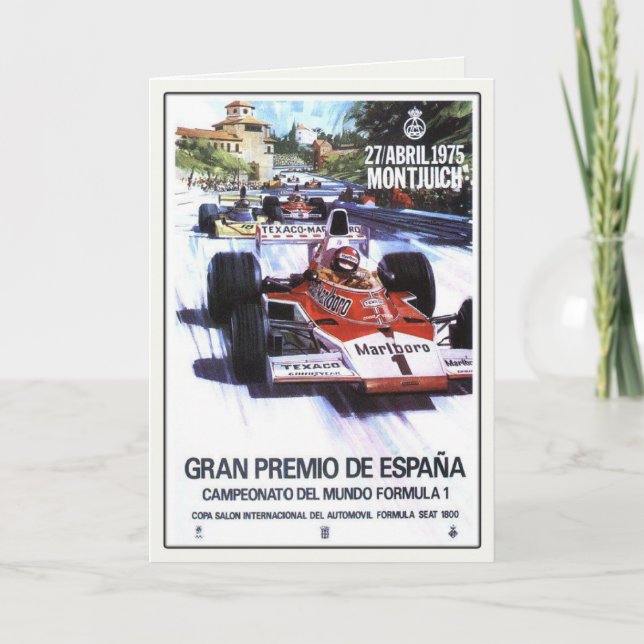 Carte de voeux avec affiche du Grand Prix d'Espagn (Devant)