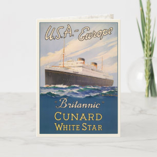 Carte de voeux avec affiche publicitaire de bateau