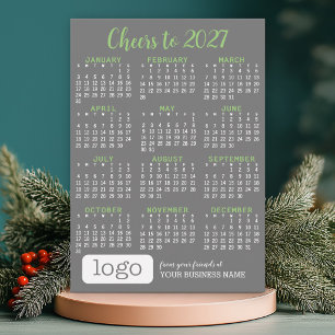 Carte de vœux avec calendrier 2027 et logo d'entre