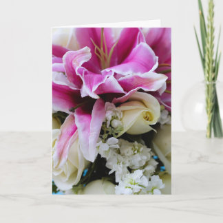 Carte de vœux avec couverture florale, poème d'amo