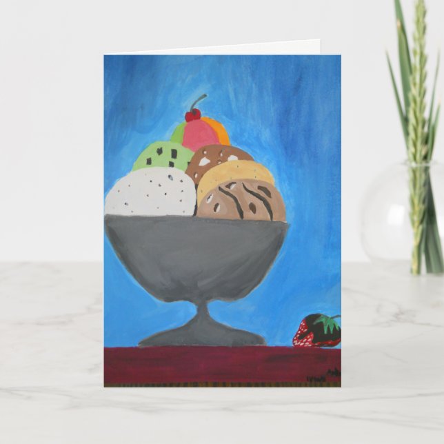 Carte de voeux avec "Crème glacée" par Amber Larse (Devant)