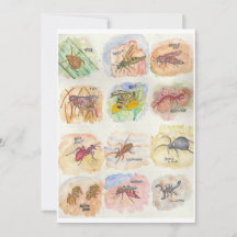 Carte de vœux avec des images colorées de douze in