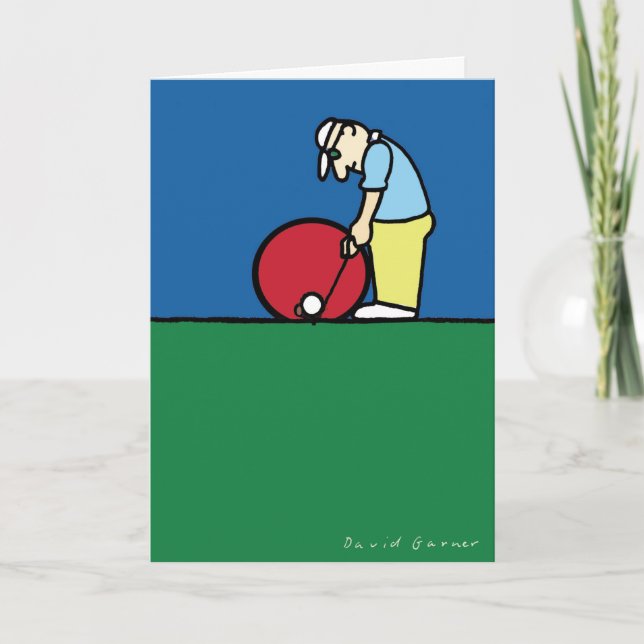Carte de voeux avec illustration de golfeur (Devant)