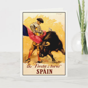 Carte de voeux avec l'affiche espagnole Bullfight