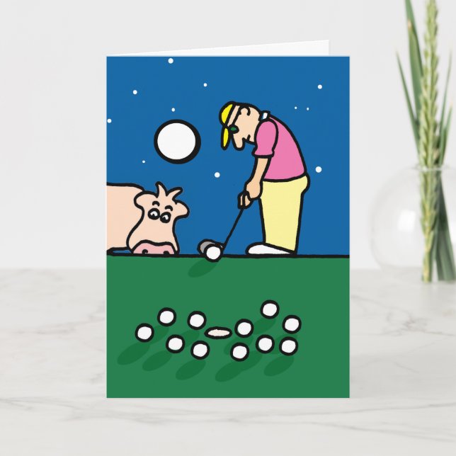 Carte de voeux avec l'illustration de golfeur (Devant)