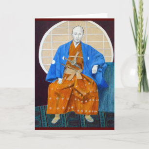 Carte de voeux avec l'orig samouraï de guerrier.