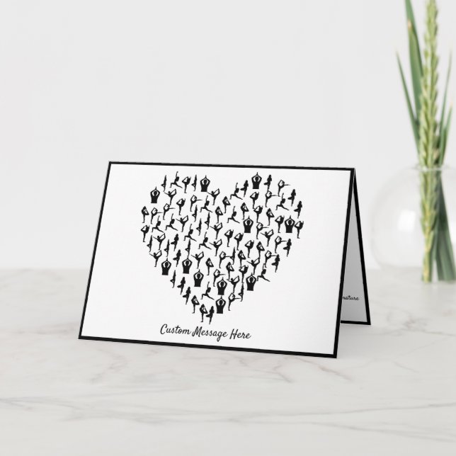 Carte de vœux avec motif de cœur zen pour yoga (Devant)