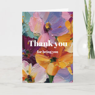 Carte de vœux avec peinture florale impasto vibran