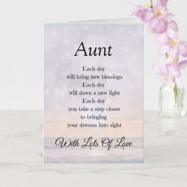 Carte de voeux avec poème de tante encourageant (Orchidée)