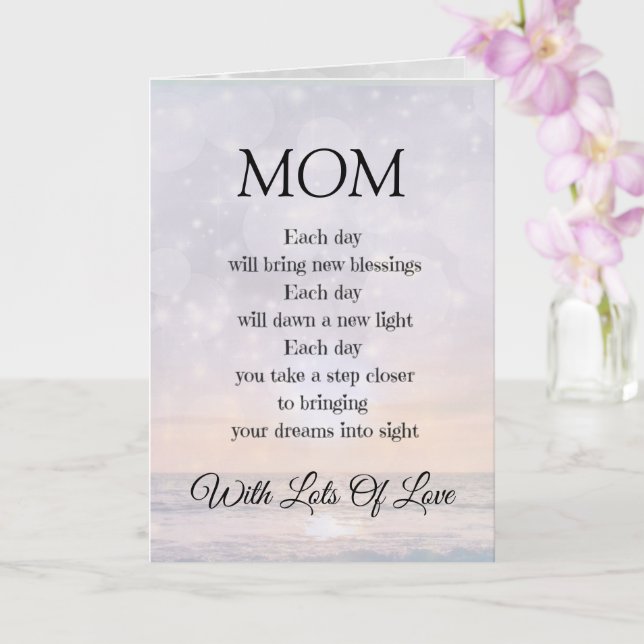 Carte de vœux avec poème d'encouragement pour mama (Orchidée)